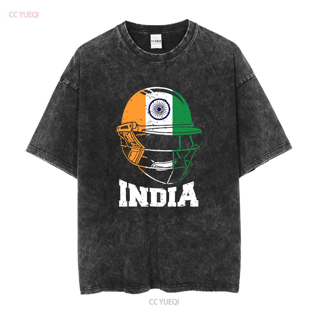 India Cricket T Shirt for Fans Jersey Indian SweaT 16716 vintage Washed Stretched designer clothes Stylish Soft Slightly