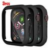 3PCS Tempered Glass+cover For Apple Watch Accessories 45mm 41mm 44mm 40mm Screen Protector Apple Watch Case Serie 9 4 5 6 SE 7 8 7