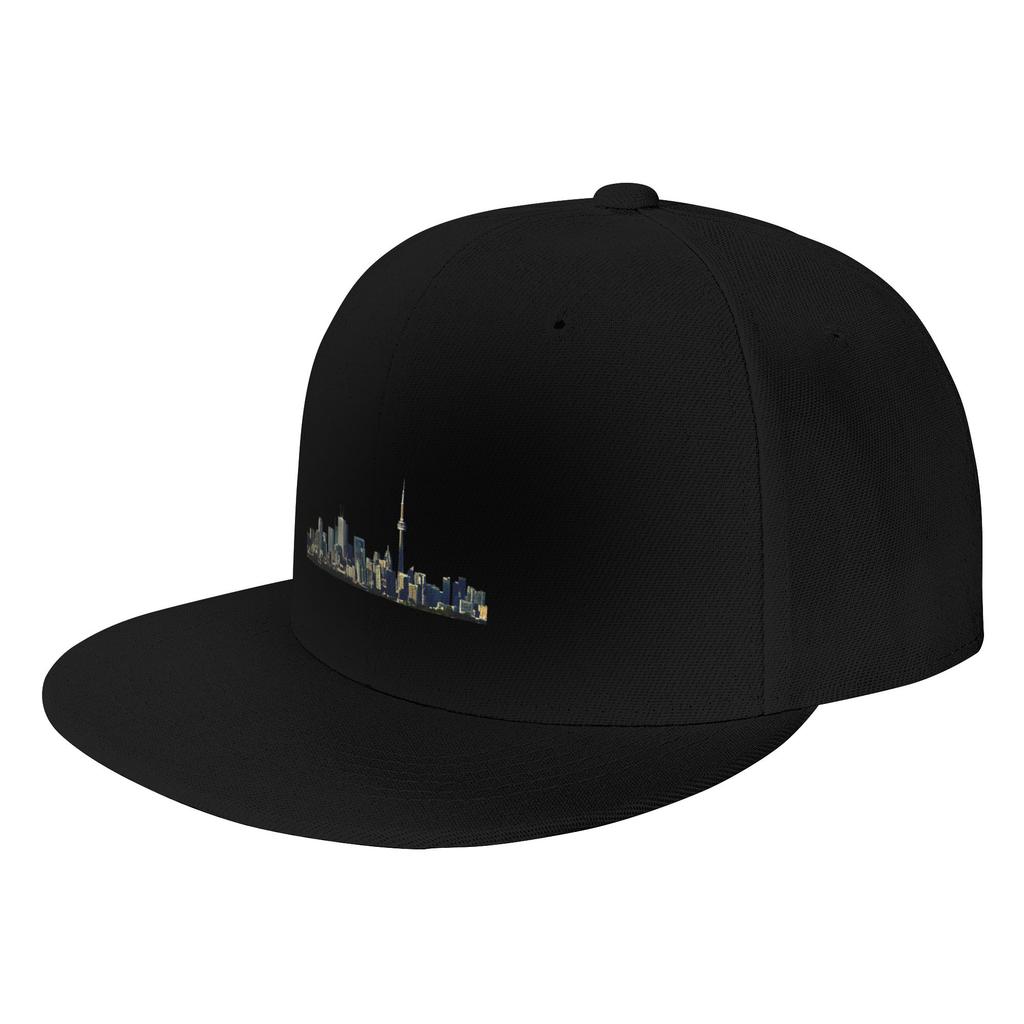 Fashion Skyline city tower Flat Brim Sun Hat  Seaside Vacation Summer Cap