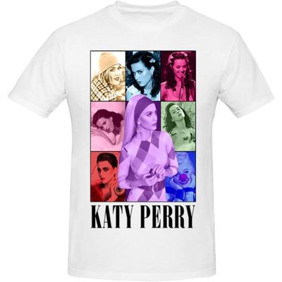 ARKJONVH Herren Katy Music Perry Muster Reines Baumwoll-T-Shirt, Atmungsaktives und Elastisches Freizeit-T-Shirt(4)