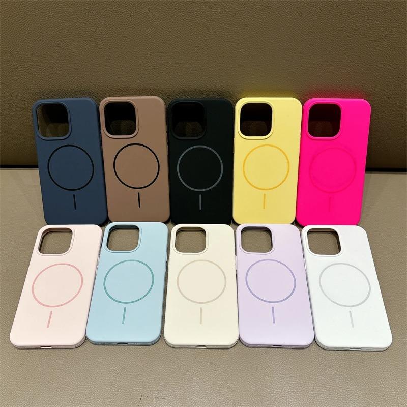 Luxury Skin Feel For Magsafe Phone Case For 17 16 Pro Max 15 14 13 12 Plus Wireless Charger Funda Silicone Cover