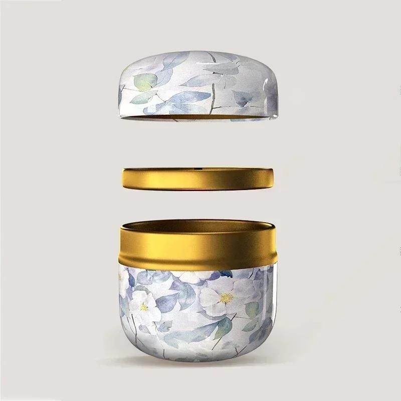 Tea Caddy Mini Portable Storage Boxes Candle Cans Tea Box Containers Snacks Coffee Candy Small Sealed Jars Tin Packaging Teaware