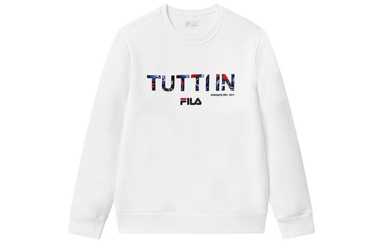 Men's FILA Sweatshirts Men's White Crew Neck Moderate Regular