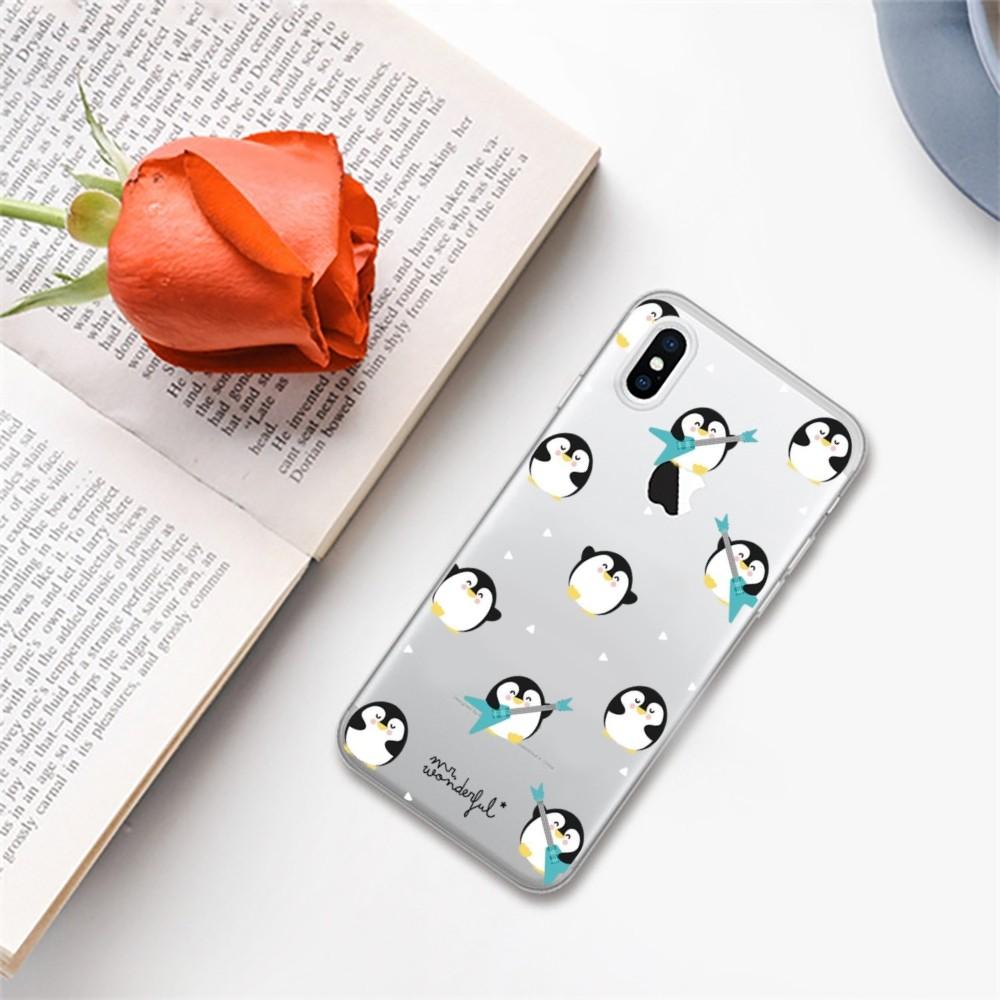 

Чехол для телефона с рисунком пингвина кавайи для iPhone 15 13 14 Pro Max XS XR 12 11 Pro 13 Mini 6 7 8 Plus, мягкая прозрачная задняя крышка iPhone 13 mini