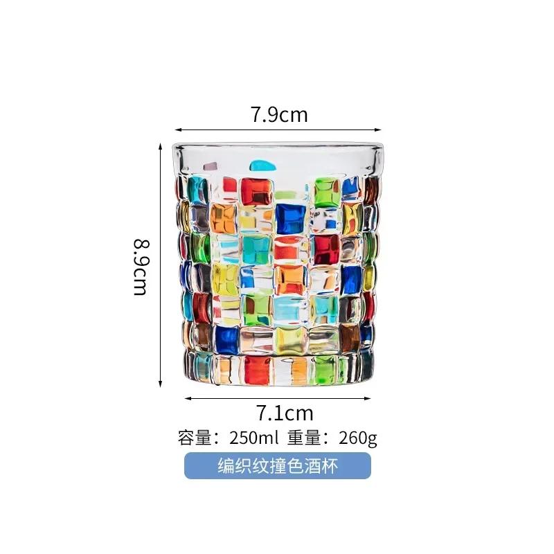 

Витражная банка для конфет, расписанная вручную в европейском стиле, ваза для фруктов с плетеным узором, контрастная ваза, расписанная чашка для сока, стакан для виски 1pcs