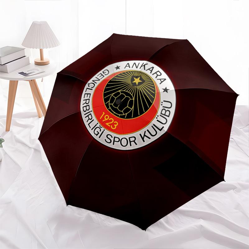 Gençlerbirliği SK  Pattern, Automatic Folding Umbrella, Portable and Foldable Design, 8 Ribs, a Christmas or Birthday Gift.