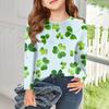 Girls Long Sleeve T Shirts Kids Fall Tops Crewneck Printed Basic Tees Saint Patrick's Day
