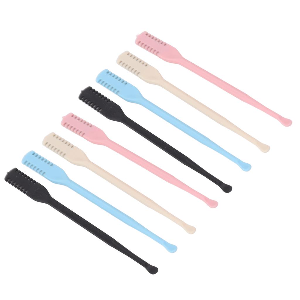 8pcs Double Headed Nose Hair Knife Ear Pick Manual Safety Nose Hair Trimmer Ear Scoop