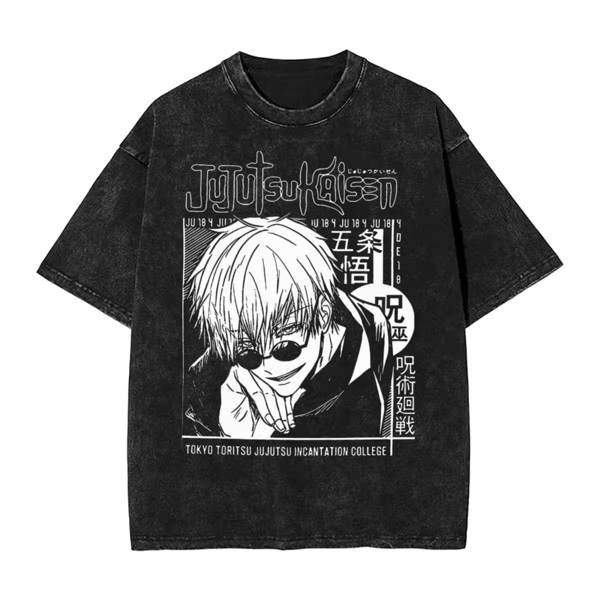 

Jujutsu Kaisen Годжо Гэто Юдзи Трио Постер Печатная Футболка Мужская и Женская Стиранная Футболка Высококачественная Винтажная Хлопковая Футболка M