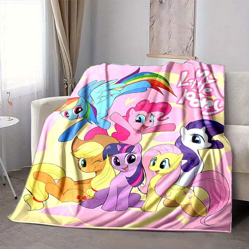 1pc My Little Pony Flannel Blanket, Soft Skin Friendly with Digital Printing, Various Sizes Available for Family, Friends, Birthday