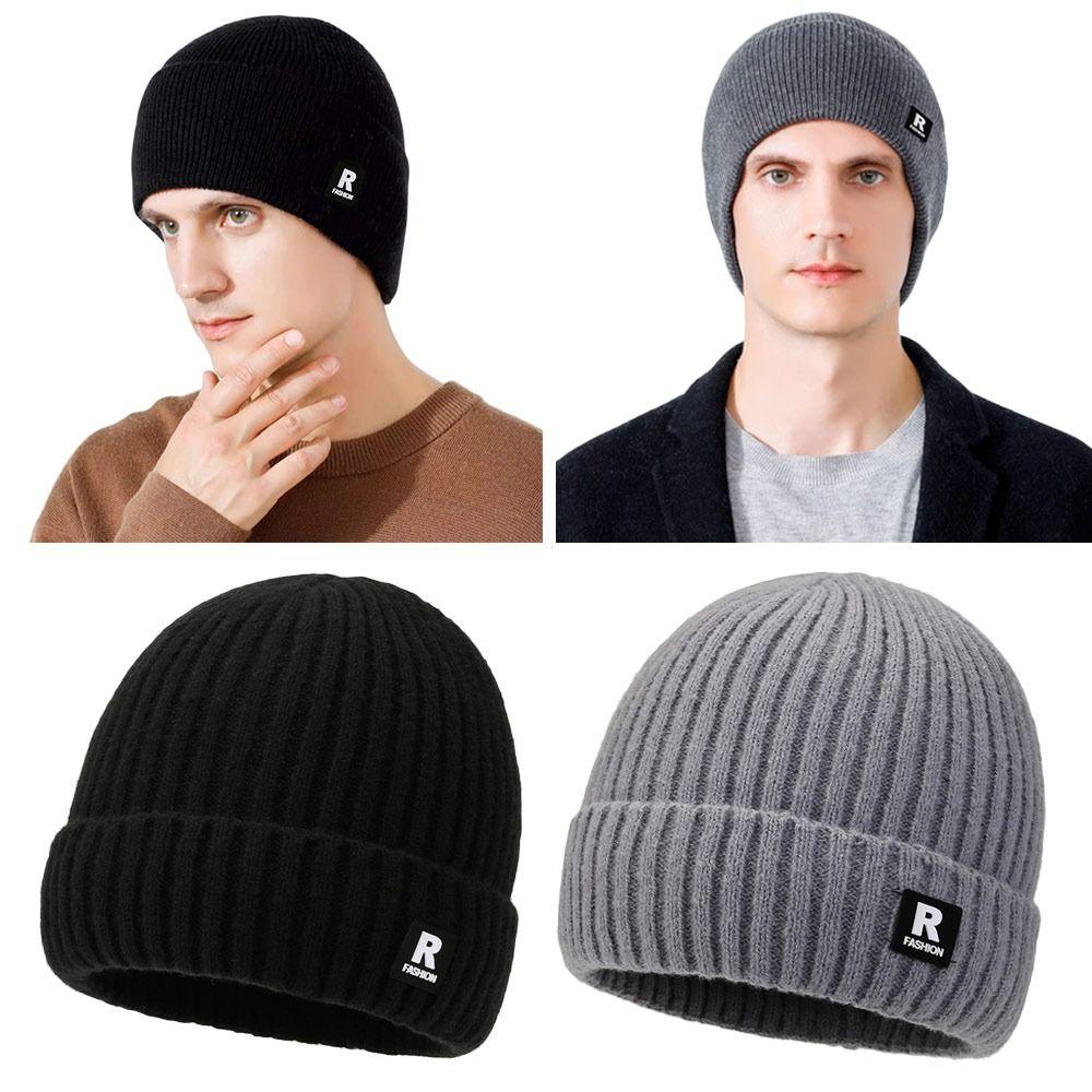 

Мягкая вязаная шапка Шапки на флисовой подкладке Шапка Зимние наушники Шапка для улицы