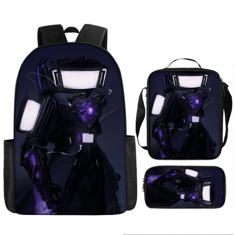 Kinder Cartoon-Charakter Rucksack-Set Schule Oxford-Stoff Atmungsaktiv Leicht Mit Gepolsterten Trägern