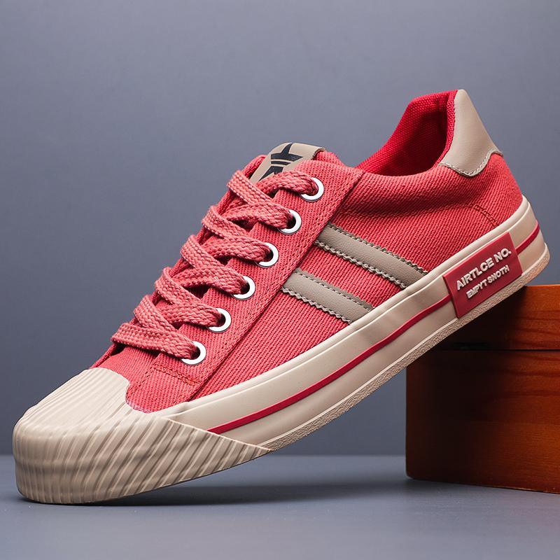 

Модная мужская повседневная обувь парусиновые дышащие лоферы 2025 новые мужские удобные для прогулок на открытом воздухе классические лоферы мужские кроссовки SS25130 38 красный