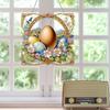 Easter Egg Theme 2D/Flat DIY Hanging Diamond Art Kits Diamond Painting Set Diamond Art Pendant Window Hanging Art for Home Decor