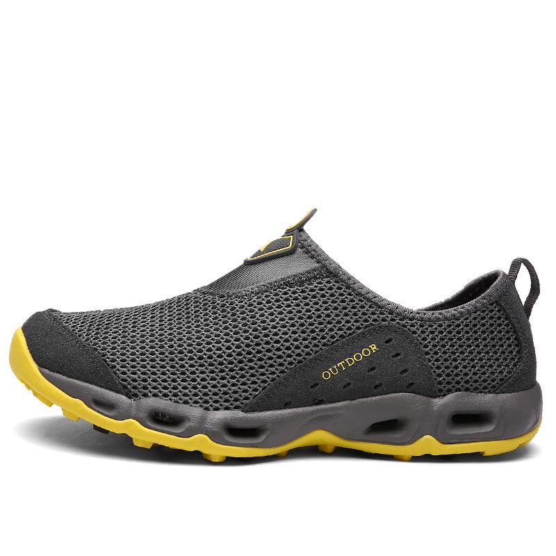 Breathable mesh creek walking shoes women's outdoor non-slip wading hiking shoes men's casual sports shoes couple one pedal