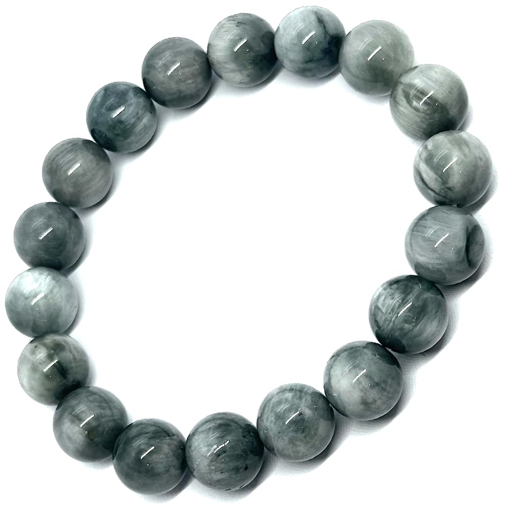 Eagle Eye Power Stone Prayer Natural Eagle Eye Warding Off Good Luck with and Competition [hibikurasu] Bracelet, Beads, Stone, Gray, Insight, Evil,