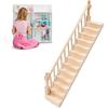 Doll House Stairs, Miniature Stairs 1/12 Scale, Glossy Rounded Corners Birch Material, Make Your Dollhouse Vivid, DIY Stairway Accessory Model,
