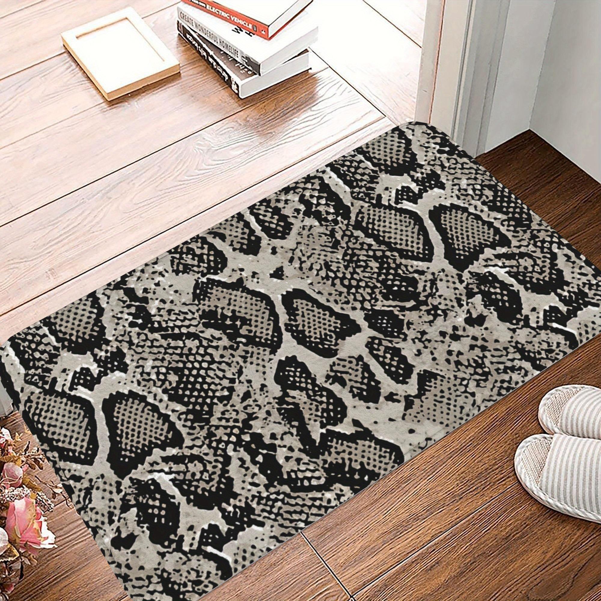 

1PC Snake Skin Pattern Kitchen Rugs Non-Slip Home Door Mats Pop design Bathroom Rug Bath Mat Carpet for Home Sink Laundry Decor 40cm x 60cm