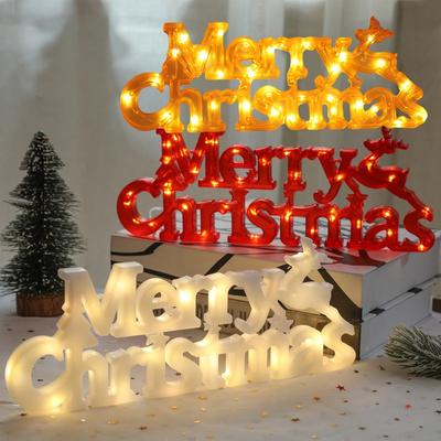 Merry Christmas Sign Lights with String Lights LED Alphabet Light Home Atmosphere Decoration