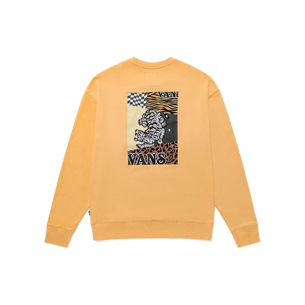 Vans Embroidered Small Logo Patchwork Pullover Sweatshirt Men Tops Yellow VN0A5H9QYRS