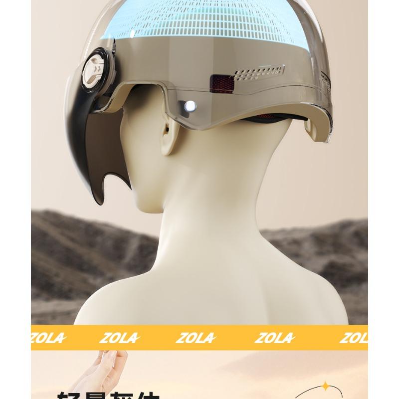 Helmet Electric Car Women's 3c Summer Helmet Double Lens Model with Ear Protection and Sun Protection Class A Riding 3C Certified Battery Car Sunshade