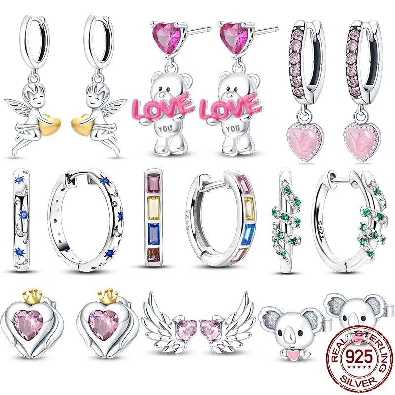 

Новинка 2023 года, оригинальные серьги из стерлингового серебра 925 пробы с круглым цирконием, серьги с медвежонком для женщин, изготовление ювелирных изделий, свадебный подарок