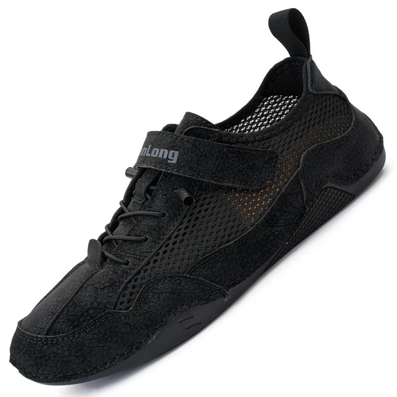 Fashion Summer Outdoor Mesh Breathable Men's Shoes Male Comfortable Flats All-match Mens Sneakers Lace-Up Fashion Men's Casual Shoes Men