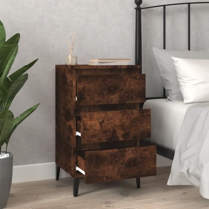 VidaXL Bedside Table Smoked Oak 40x35x70 Cm Engineered Wood 819673