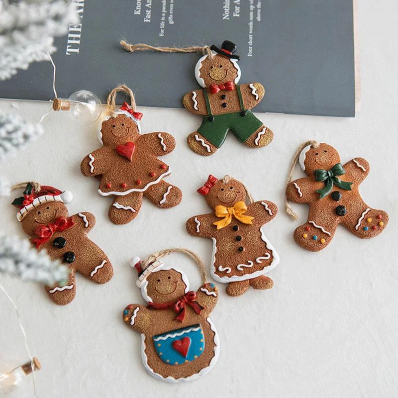

Рождественский смоляной пряничный человечек, рождественское украшение, Санта-Клаус, ангел, рождественская елка, кулон, подарок на Новый год 2022, домашний декор