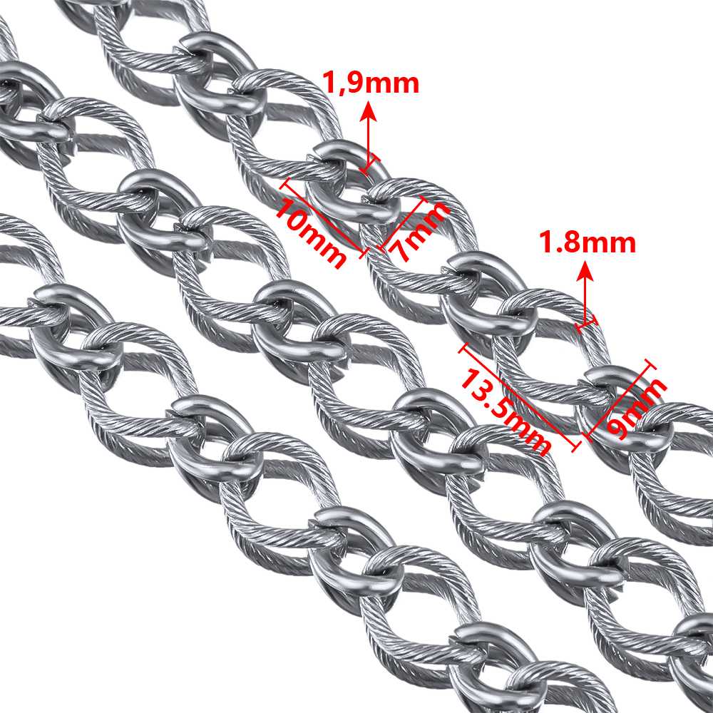 1Meter Stainless Steel Gold Plated Link Chain for Needlework DIY Men Necklace Bracelet Jewelry Making Materials Supplies No Fade