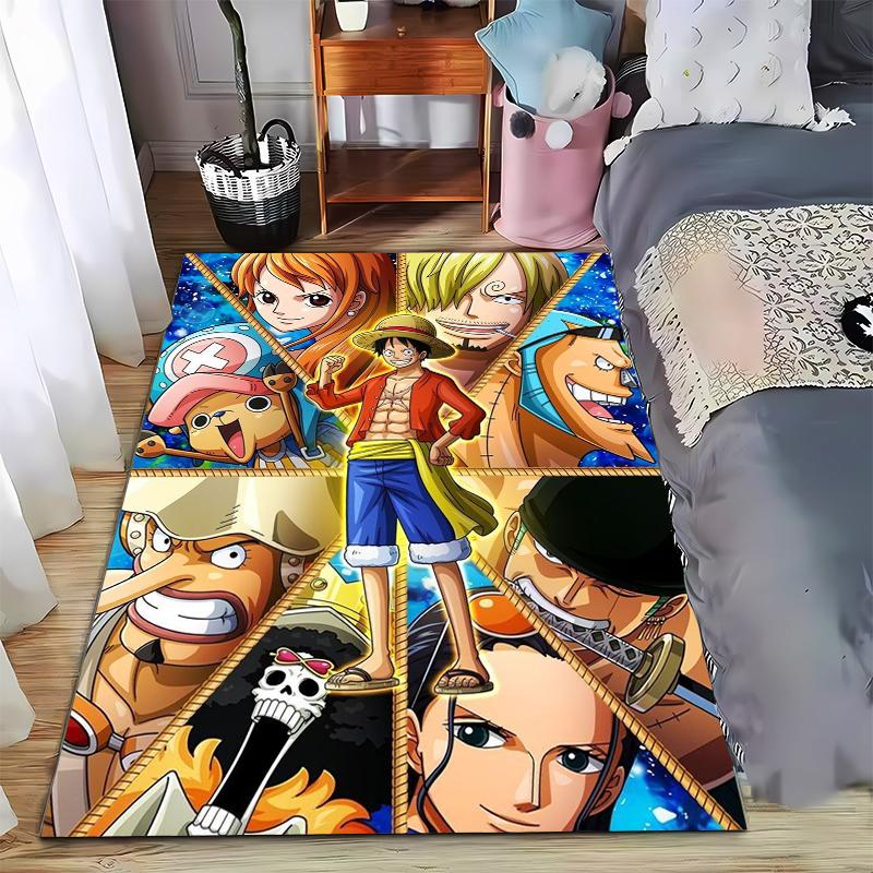 "One Piece Anime Carpet Featuring Straw Hat Crew Characters Design" Suitable for use as an anti-slip for living room bedroom sofas