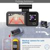 2/3-Kanal WIFI Auto DVR, Hochauflösende 1080P In-Car Dashcam mit drei Kameras, Videoaufzeichnung.