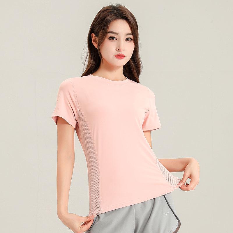 Women's 2025 Ice Silk Quick-Dry Sports Set: Short-Sleeve Top & Shorts for Running, Gym, Yoga