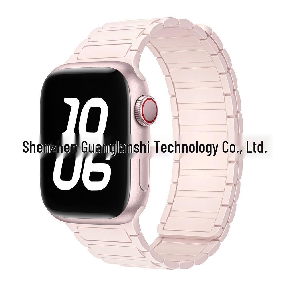 „Curea de culoare contrastantă din silicon magnetic S9 pentru Apple Watch Series 5-9”