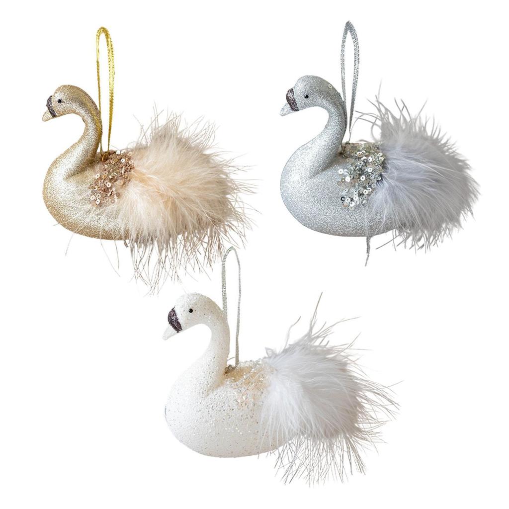 Weihnachts-Tier-Hängeornament, Niedlicher Schwanenanhänger, Weihnachtsdekoration Weihnachtsbaumschmuck