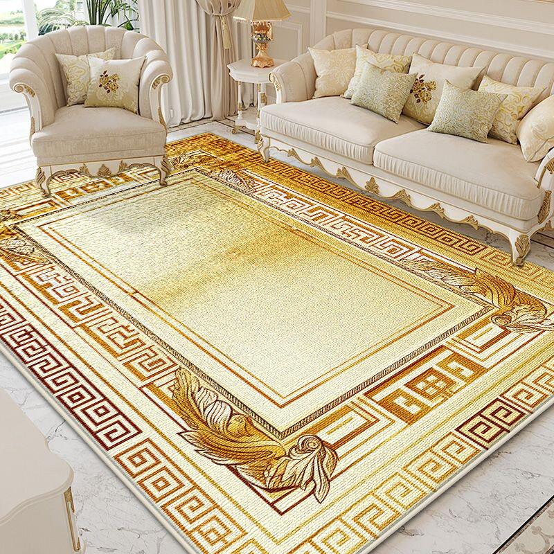 Luxury Gold Living Room Carpet Large Area Decoration Home Bedroom Bedside Rugs High-grade Sofa Side Non-slip Plush Floor Mats