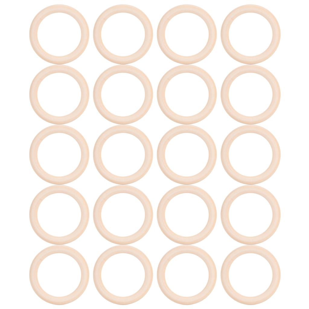 20Pcs Wood Baby Natural Teething Rings DIY Jewelry Circle Pendant Craft Making Accessory65mm