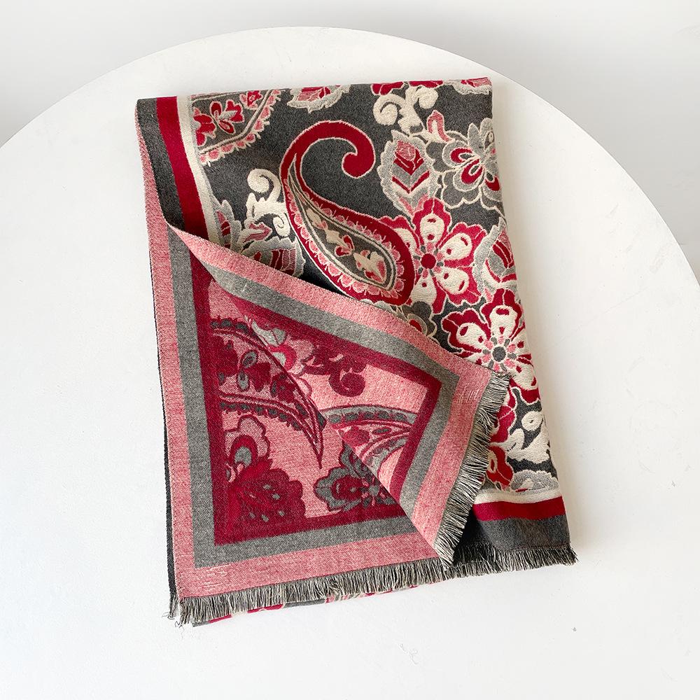 Scarf Autumn Winter Cashew Flower Versatile Shawl Fashionable Jacquard Outer Cloak Women Scarf