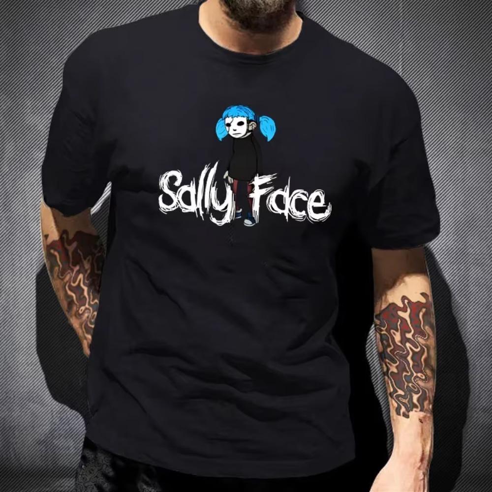 Sally Face TShirt  Horror Game Print T Shirt Kawaii Harajuku Anime Clothes Women Men Fashion Casual Tee Hiphop Gothic Streetwear