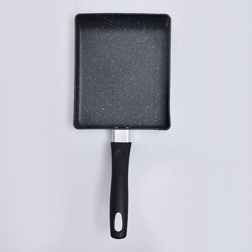 Mini Frying Pan Black Household Portable Japanese Style Egg Frying Pan Rectangular Mini Omelet Pan