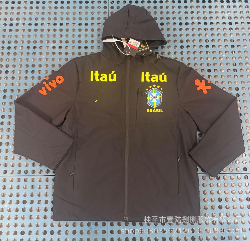 Brésil Allemagne veste fine coupe-vent imperméable à capuche maillot de football Inter Milan Chelsea