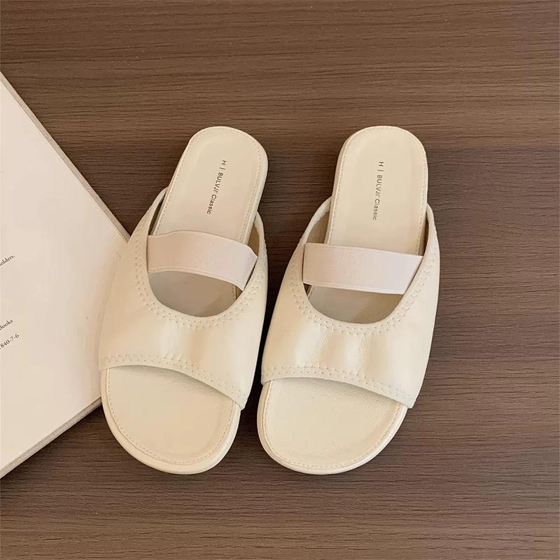 Retro Brown Niche Open-toed Sandals Fairy Shoes New Summer Flat-bottomed Cool Slippers