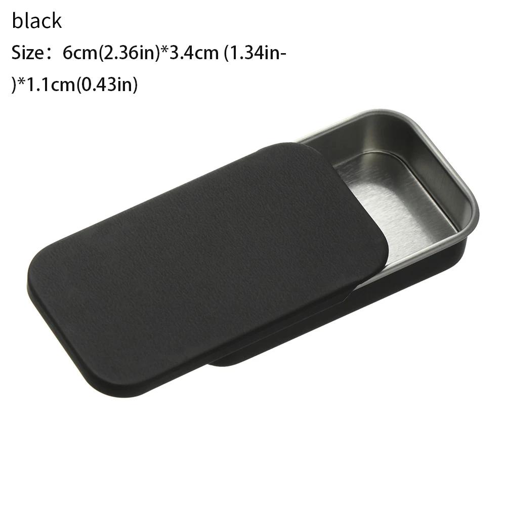 1 Stück Metall Rechteckig Leer Mini Blechdose Weißblech Schieben Süßigkeiten Pillendosen Behälter Glas mit Scharnier Kleine Organizer Aufbewahrungsbox