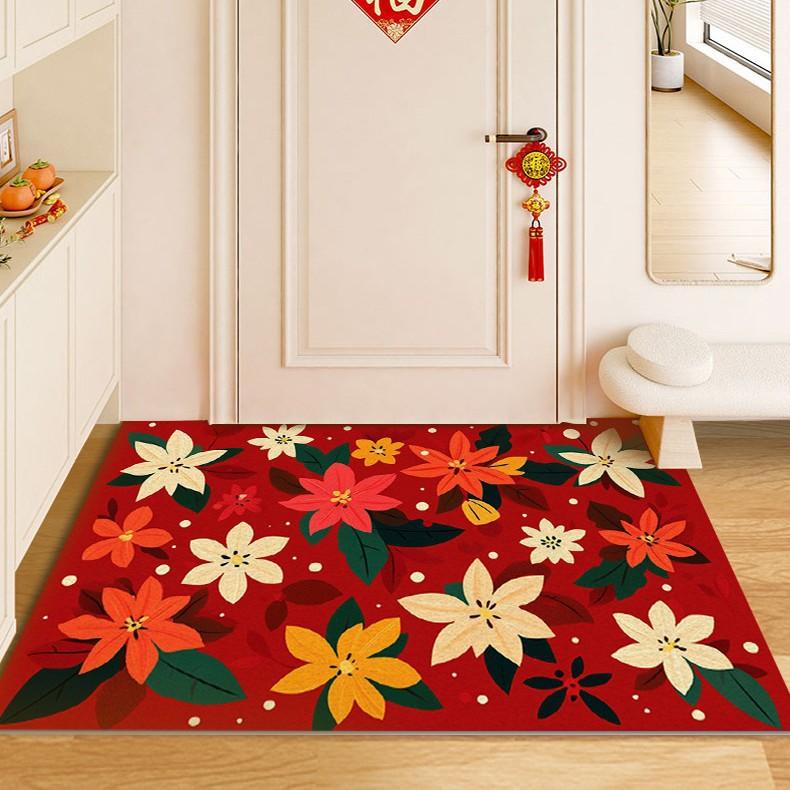 Entry Mat Entry Mat New Christmas Carpet Home Anti-slip and Dirt Can Be Cut Silk Ring Foot Mat