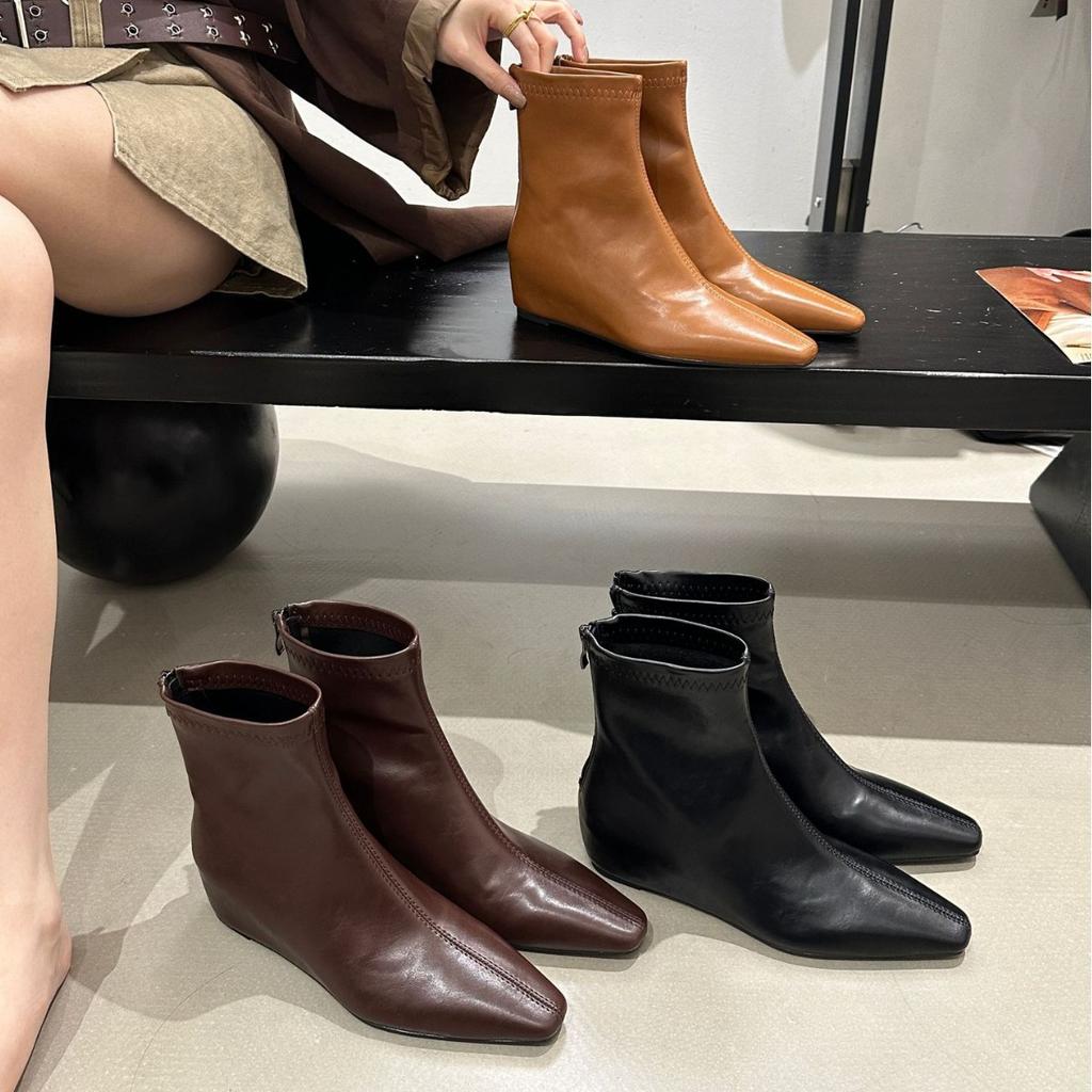 Pointed Short Boots Women's 2025 Autumn and Winter New Simple Women's Boots Short Boots French Thin Boots Fruit 665-2