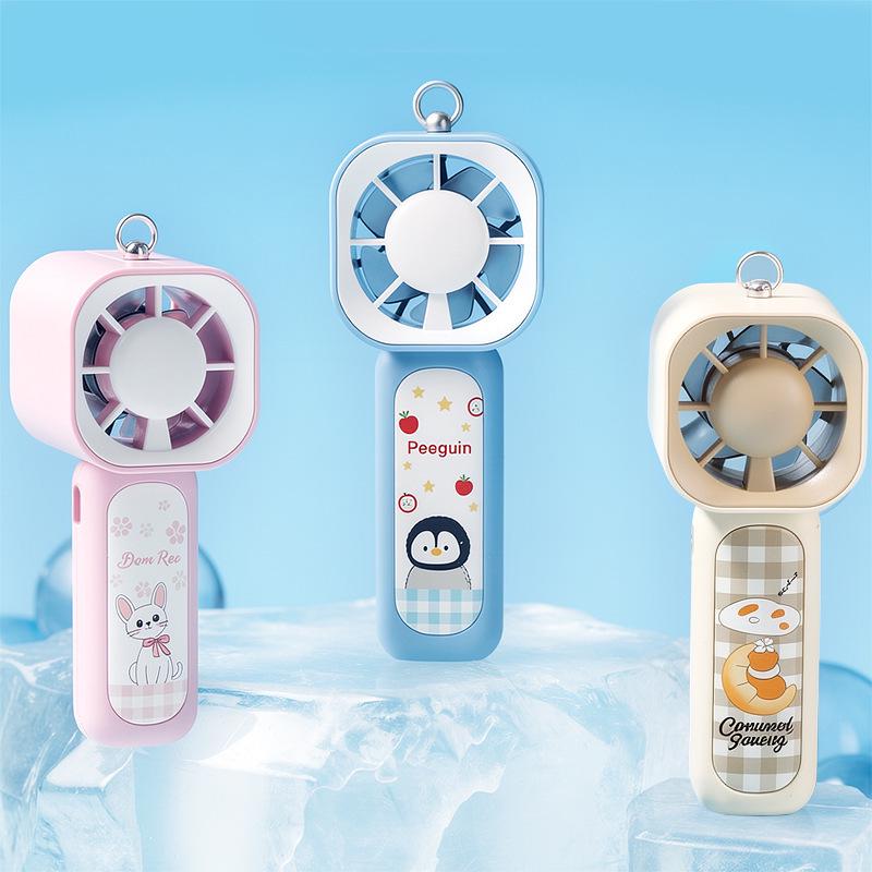 Cute Cartoon USB Rechargeable Mini Fan for Kids - Portable High Power Handheld Electric Fan with Custom Logo