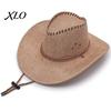 Cappello da Escursionismo da Donna Stile Western Cowboy con Cordino Antivento da Uomo, Cappello a Tesa Larga in Lino Protezione Solare per Viaggi all'Aperto, Costume Cosplay di Halloween, Traspirante