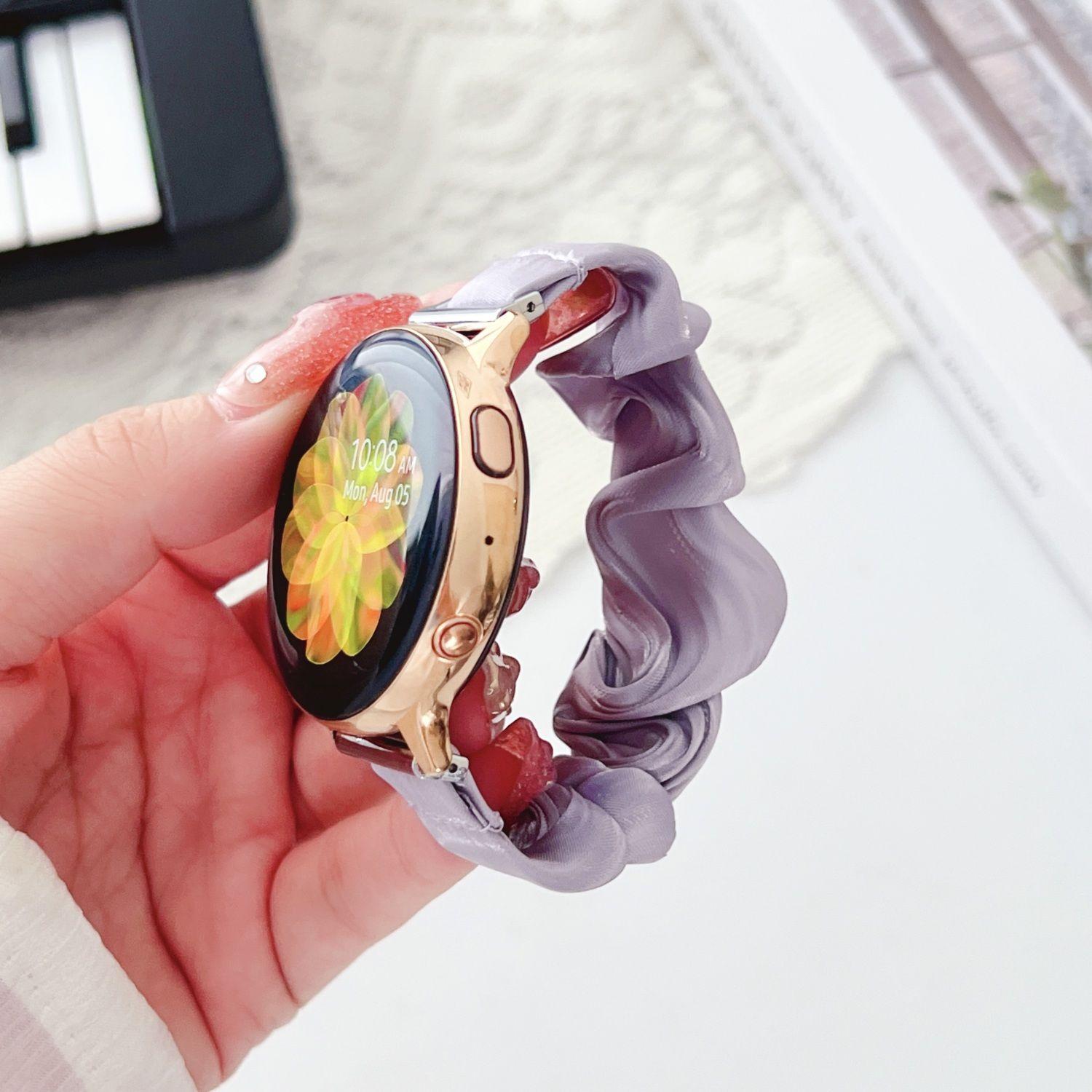 

Ремешок для умных часов 18 мм, 20 мм, 22 мм, ремешок из ледяной шелковой ткани для Lday, женщин и девочек, часы HUAWEI GT3 GT2, часы Samsung Galaxy Watch Amazfit 22mm