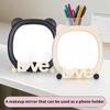 Cute Cat/Bear Ear Makeup Mirror with Phone Holder – Compact Design for Bathroom, Desk, or Countertop Use