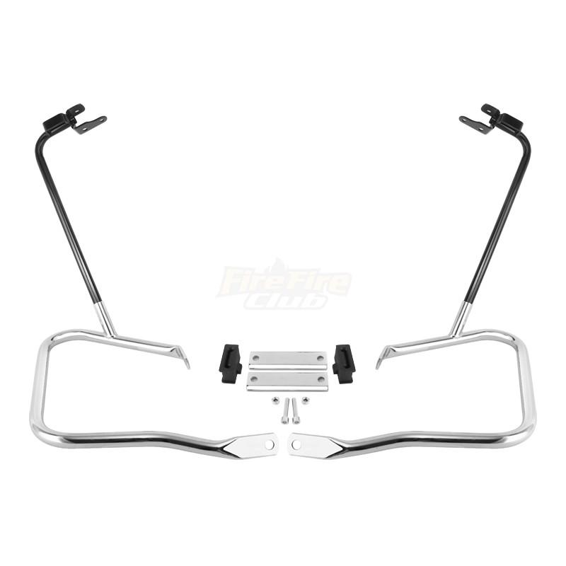 Motorcycle Saddlebag Bracket Guard Bar Set For Harley Touring Road King Street Electra Glide FLHX CVO 2014-2022
